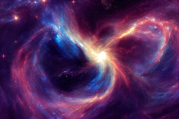 Cosmic art, science fiction wallpaper. Beauty of deep space. Billions of galaxies in the universe
