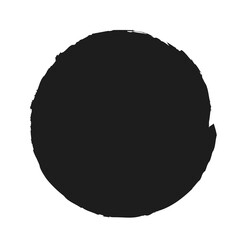 Circle brush element. Brush strokes. Grunge round shape.