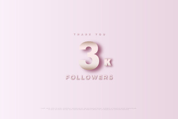 3k followers with pink pseudo background.