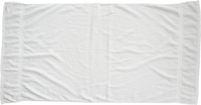 White beach towel isolated on white background