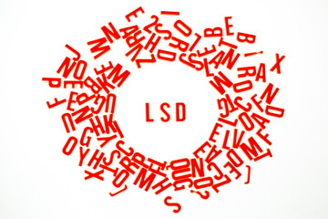 Lsd.Letters on a white background.Illustration for the article