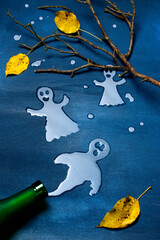 Silhouettes of ghosts from water for Halloween