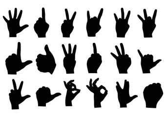 set of hand gestures