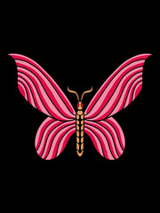 Fototapeta na wymiar Beautiful pink beautiful butterfly design vector