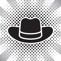 cowboy hat, western hat, vector illustration 