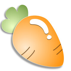 Carrot vector with paper-cut technique on a transparent background