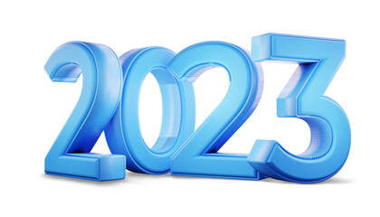 2023 bold number isolated 3d-illustration