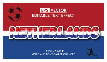 Netherlands Country Flag Text effect EPS