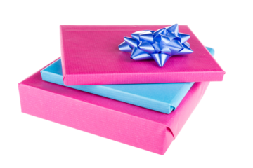 Wrapped gifts isolated on white