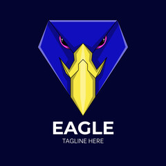 Head blue eagle logo vector illustration