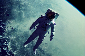 Obraz na płótnie Canvas Astronaut space abstract background texture stars planets 