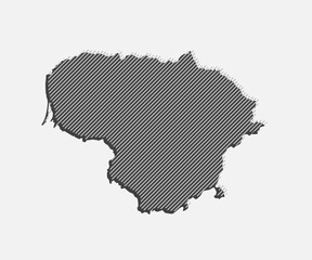 Fototapeta premium Vector map Lithuania, creative map made grey lines