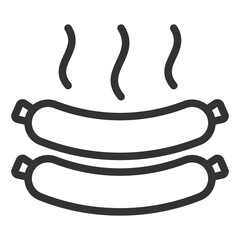 Hot sausages - icon, illustration on white background, outline style