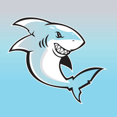 SHARK MASCOT FOR ESPORT LOGO TEMPLATE VECTOR ILLUSTRATION