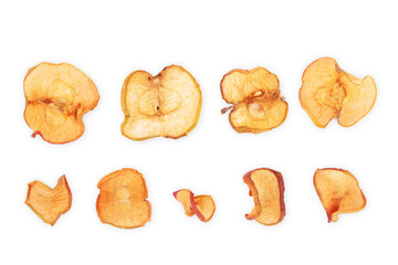 Tasty dried apples on white background