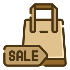 shopping bag two tone icon