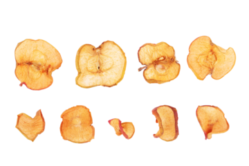 Tasty dried apples on white background