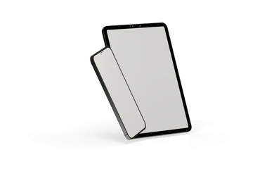 Tablet pc  computer with blank screen 3d