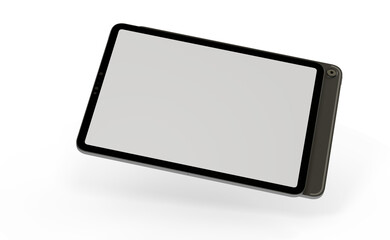 tablet pc - Modern black tablet computer isolated on white background.