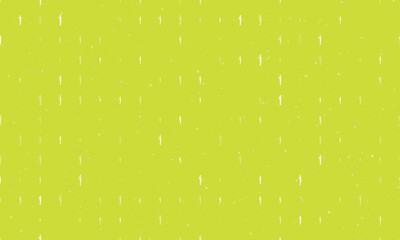 Seamless background pattern of evenly spaced white sexy witch symbols of different sizes and opacity. Vector illustration on lime background with stars