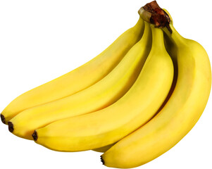 Fresh ripe bananas on white background