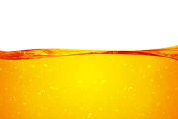 Golden wave and oily liquid isolated. Oil background. Liquid flows yellow for the project, oil, honey, beer or other variants  - 537871562