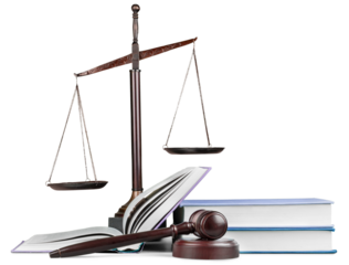 Justice Scales and books and wooden gavel on table. Justice concept