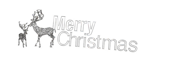 christmas deer 3d abstract shape design