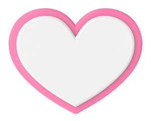 3D heart. Speech bubble. Text box.