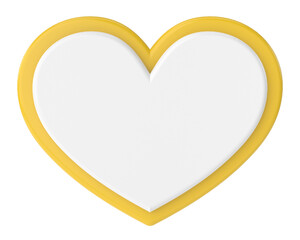 3D heart. Speech bubble. Text box.