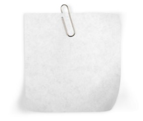 Blank Note Paper with Paper Clip