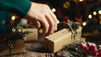 Hand pose Christmas gift box  - Powered by Adobe