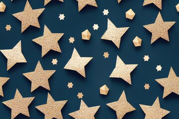 Obraz premium Seamless pattern stars. Elegant background with sparkle star. Glitter pattern. Bling marble texture. Delicate backdrop stars. Tender design for gift wrappers, wallpaper, wrapping paper, prints. 2d