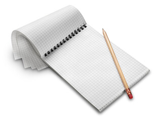 Shopping list paper page notebook with a pen