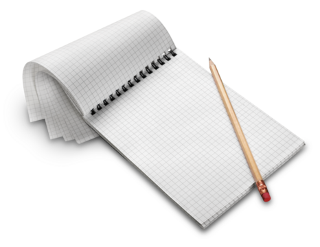 Shopping list paper page notebook with a pen