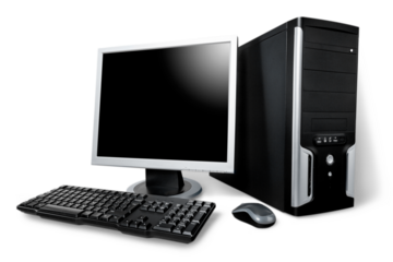 Desktop computer and keyboard  on background