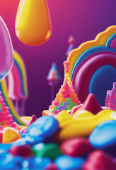 Fantasy candy land illustration