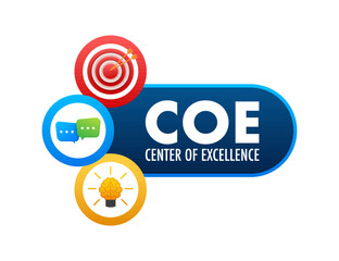 COE - Center of Excellence. Business concept. Vector stock illustration. - obrazy, fototapety, plakaty