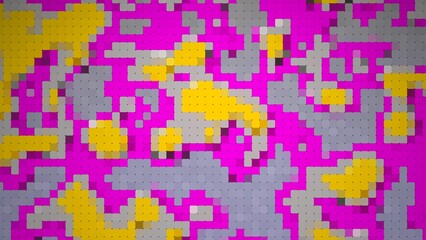 Fototapeta na wymiar Multicolored vintage sci-fi dreamy pixel art, 80s mood, background. 