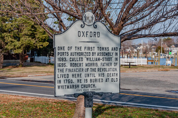 Historic Oxford Sign, Maryland, USA, Oxford, Maryland