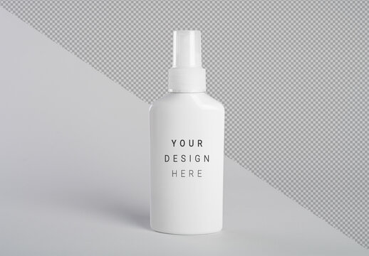 Editable White Liquid Lotion Cosmetic Spray Opaque Plastic Pump Bottle