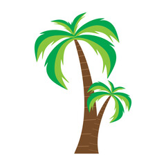 Palm tree silhouette vector, palm tree illustration, coconut tree , flat vector illustration