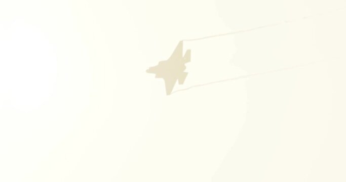 F-35 Stealth fighter performing high speed combat maneuvers