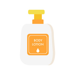 A minimalist illustration of a moisturizer bottle with a pump dispenser, a light-colored body, and the word 