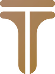 png abstract gold T letter logo icon isolated
