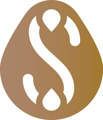 png abstract gold S letter logo icon isolated