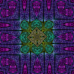 3d effect - abstract kaleidoscopic geometric fractal pattern 