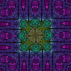 Obraz premium 3d effect - abstract kaleidoscopic geometric fractal pattern 