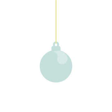 Blue christmas ball decoration illustration png. Merry christmas and Happy New year concept.