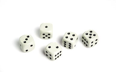 Dice isolated on white background 